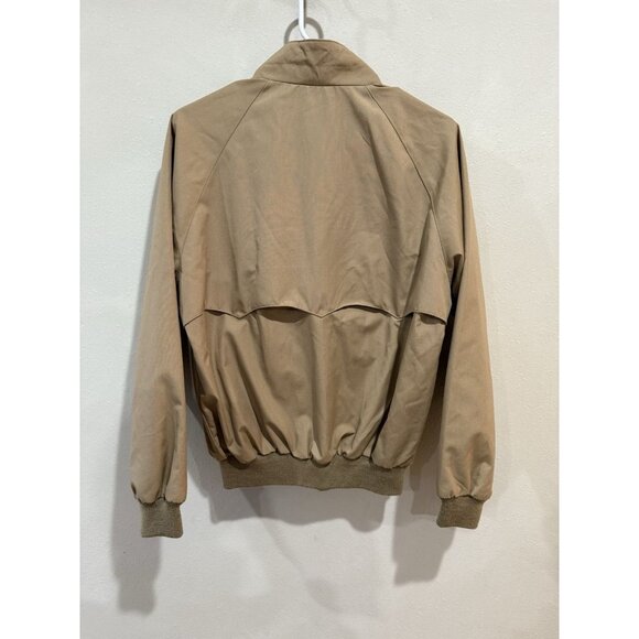 VINTAGE MENS EDDIE BAUER Medium TAN KHAKI BOMBER USA MADE JACKET Zip Up Light - Picture 3 of 5